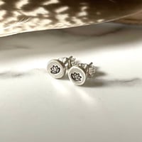 Image 4 of Handmade sterling silver Lotus flower stud earrings 925.