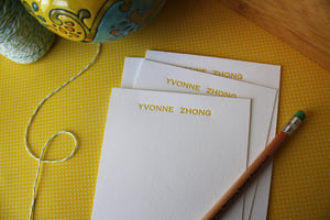 Image of Personalized Letterpress Notecards : Set of 50