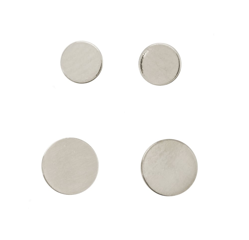 Image of FLAT DISC SILVER stud earrings