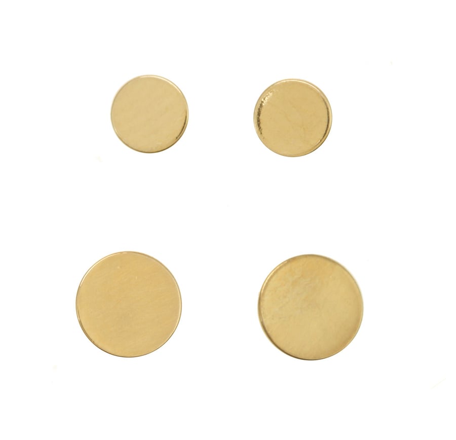 Image of FLAT DISC VERMEIL stud earrings