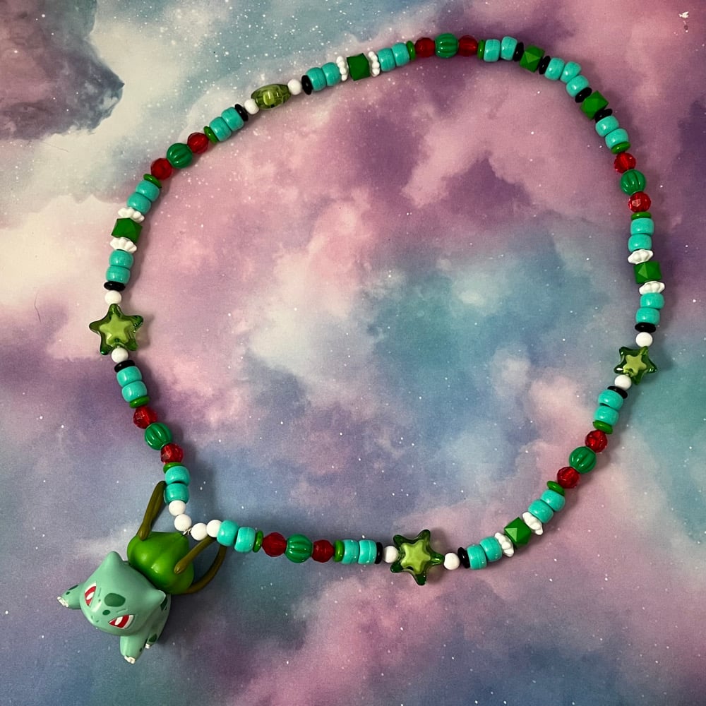Image of Bulbasaur Pokemon Kandi Necklace