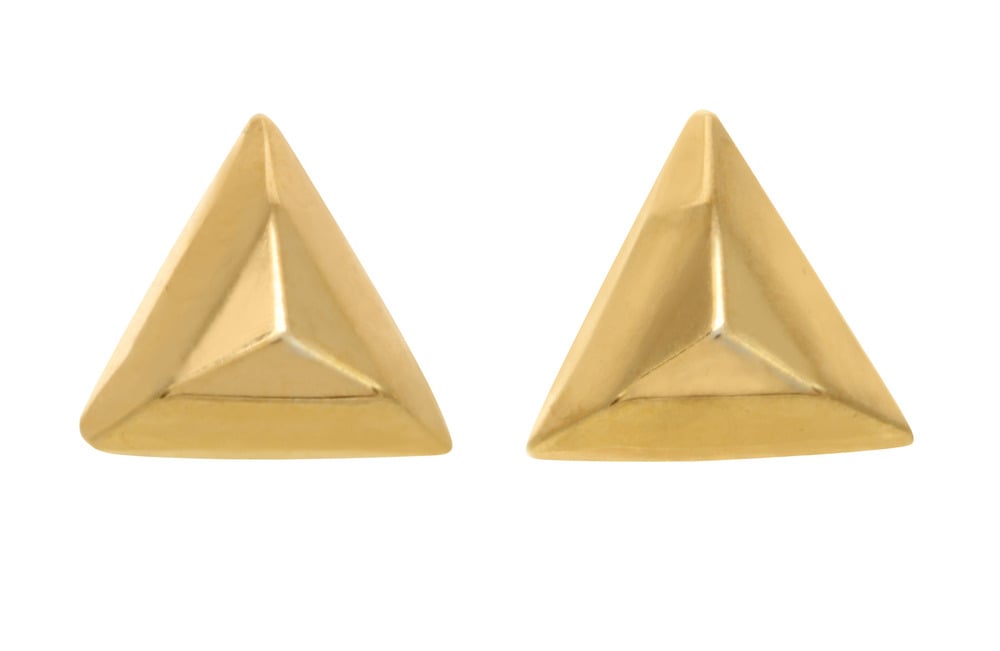 Image of FACETED TRIANGLE stud earrings