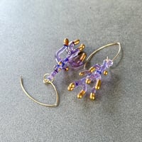 Image 3 of Golden Violet Ramaria Earrings
