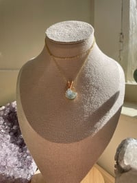 Image 4 of Gold Moss Agate Moon Crystal Necklace
