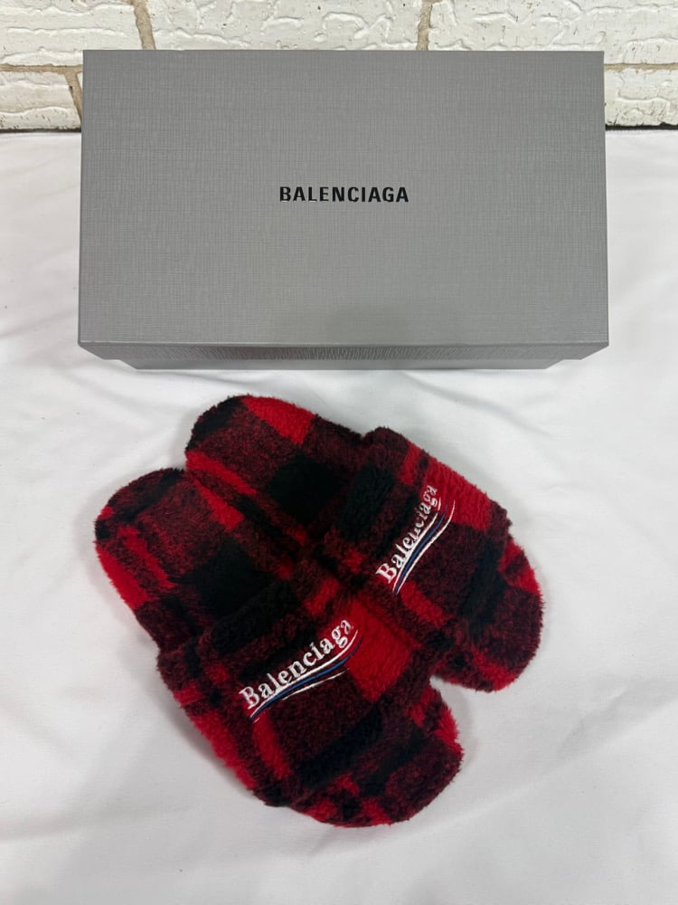 Image of Balenciaga Sherling Fur Slides