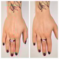 Image 3 of Pink Stone, Purple, or Blue Flower w/ Caps Magnetic Ring Collection