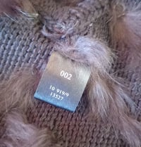 Image 6 of Ladies Real Fur & Wool Brown Poncho Size S/M