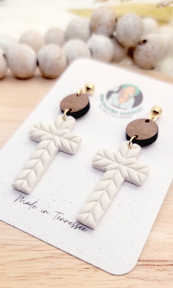 Image of Chevron Cross Dangles