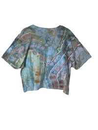 Image 4 of XL Crop Tee in Earthy Muted Geode Ice Dye