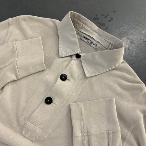 Image of SS 2008 Stone Island long sleeve polo shirt, size large.