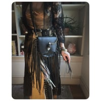 Image 1 of The Asile Fringe Crossbody - Matte Black Leather