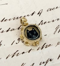 Image 1 of Tiny Black Cat Pendant 