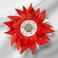 Image 5 of Red & White Flower Petal Delta Brooch