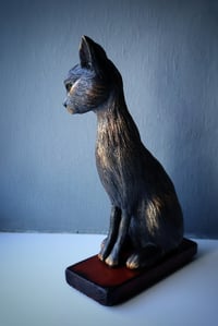 Image 3 of 'Sable' Black Cat Paper Clay Sculpture