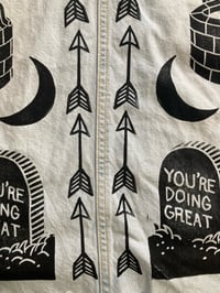 Image 6 of 'You're Doing Great' Upcycled Denim Cutoff Overall Dress