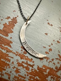 Image 7 of sterling silver moon with breathe inscription
