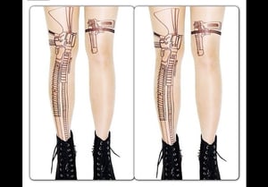 Image of Machine gun tattoo tights 