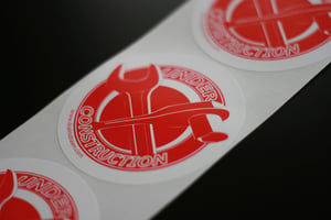 Image of 4" Under Construction sticker - white or clear background