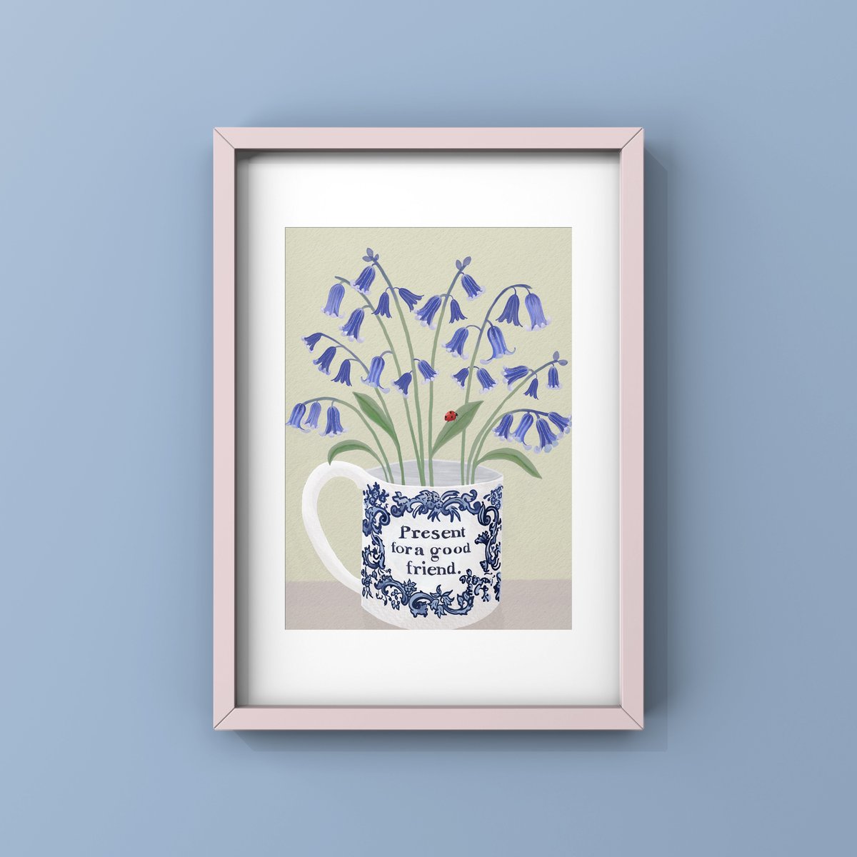 Bluebells in Friendship Cup Print & Card