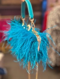 Image 2 of Crowned Coach Metallic Royal Blue Shoulder Handbag And The Ostrich Royale