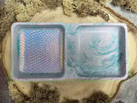 Image 5 of Pink and Blue Dragon Scale Dice Tray with Sections