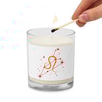 Image 1 of Leo Zodiac Glass jar soy wax candle