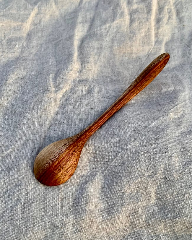 Hand Carved Blackwood Teaspoon 