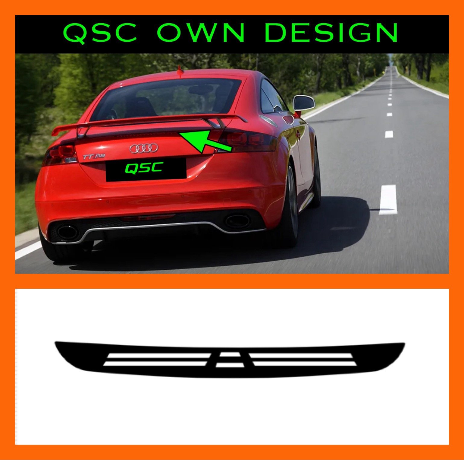 X1 Audi TT MK2 Brake Light Overlay Sticker - Multiple Designs | QsCustom
