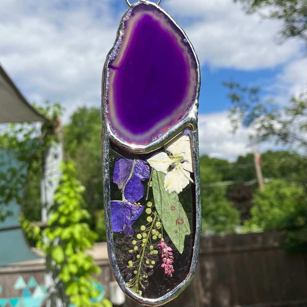 Image of Purple Floral Agate Slice