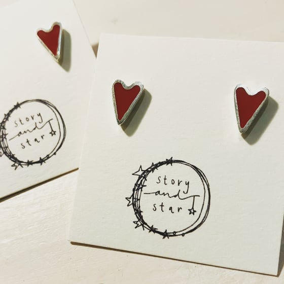 Image of Little Red Heart Studs