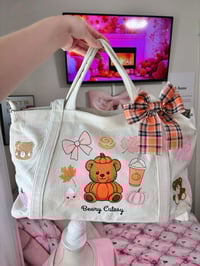 Image 1 of Beary Cutesy Fall Tote Bag 