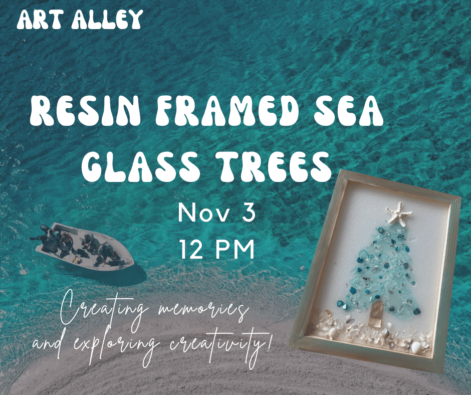 Image of Resin Framed Sea Glass Trees 