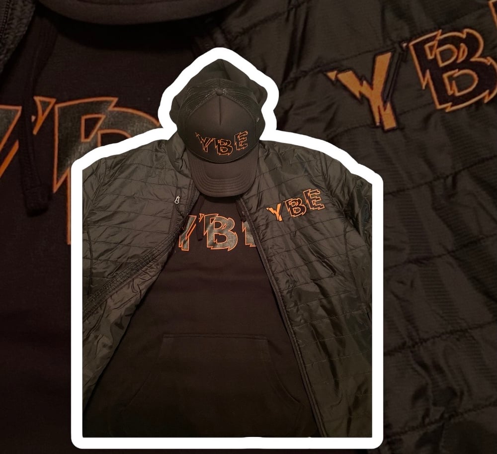 YBE 3D Effect Blk/Orange Puffer Jacket 