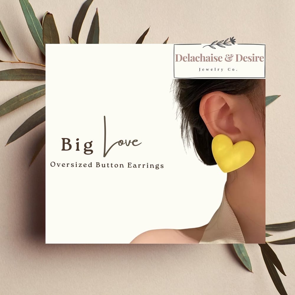 Image of Big Love Statement Button Earrings