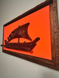Image 4 of Witco Inspired Polynesian Outrigger Canoe Wall Art | Mid Century Tiki Decor | 