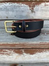 Horween Leather Belt - Matte Black Winchester Hatch Grain Veg Tan - 1.5"