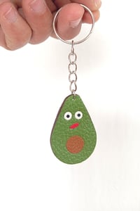 Image 1 of Porte clef "Gustave" en cuir upcyclé 