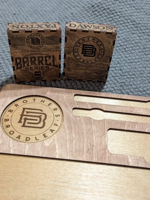 Image of Smoker’s Delight - Custom Wood Rolling Tray with Personalized Joint Case