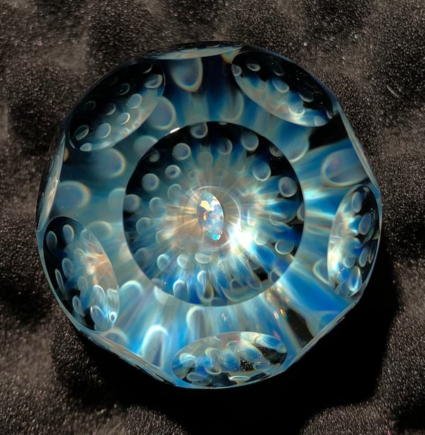 Image of Faceted Opal Basket Marble with Pinwheels