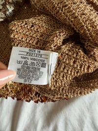 Image 4 of Vintage Y2K gold bronze and silver sequin asymmetrical hem crochet cami 