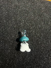 Image 3 of Teal mushroom character pendant