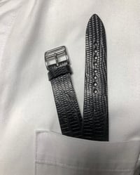 Image 3 of Black Tegu extra thin watch strap 