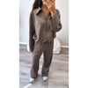 Mocha zip up collar tracksuit 