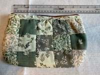 Image 1 of Light green quilted zipper pouch 