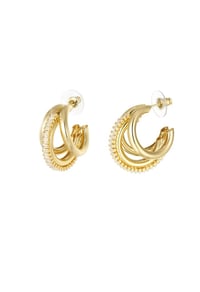 Image 3 of Triple Diamond Huggie Earrings