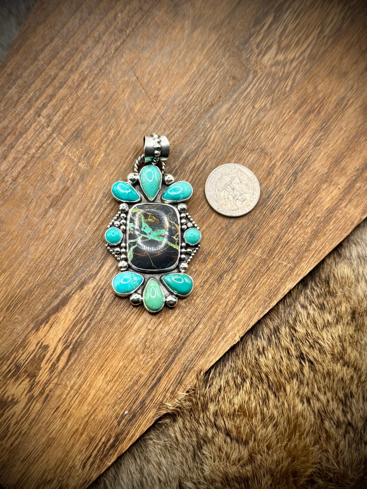 Image of Blackjack & Carico Lake Turquoise Stack Pendant