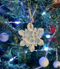 Image 5 of  Ceramic Snowflake Tags. Set of 3