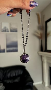 Image 1 of Amethyst galaxy sphere pendant 