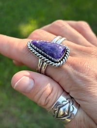 Image 3 of Purple Charoite Heavy Twist Ring 