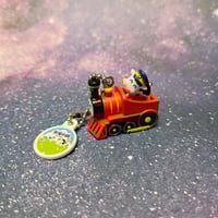 Cow Train Conductor Figure keychain